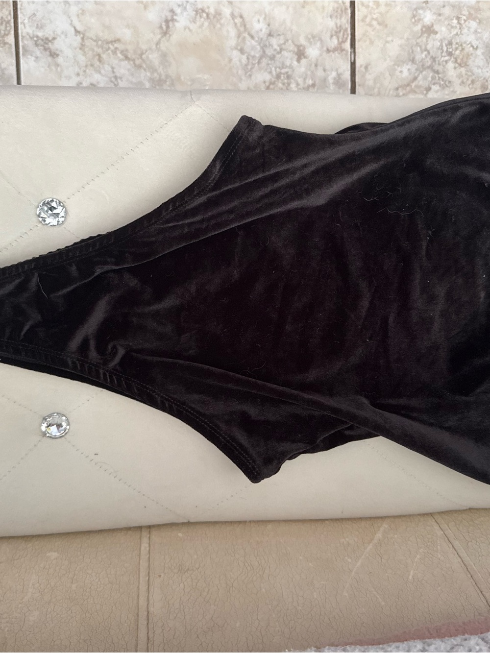 Black Velvet One-Piece Bodysuit